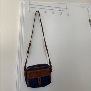 Madewell Blue and Brown Crossbody Bag size 8x6.5